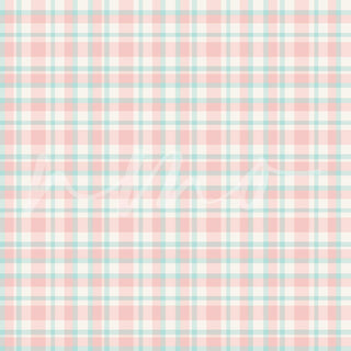PINK AND BLUE EASTER PLAID OPAQUE VINYL