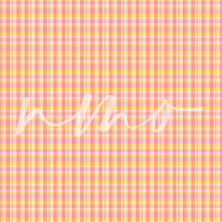 PINK YELLOW EASTER PLAID OPAQUE VINYL