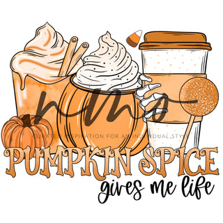 PUMPKIN SPICE GIVES ME LIFE VINYL & DECAL